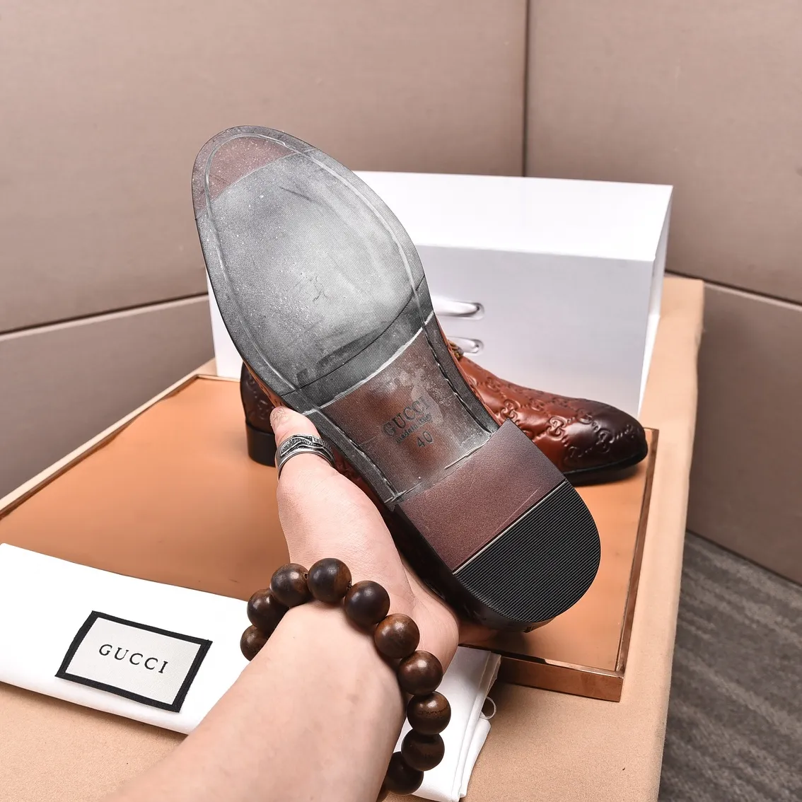 Men's shoes💰540📛📛Original (water-dyed cowhide) Gucci GUCCI official website formal shoes🌀 Italian🇮🇹imported cowhide➕top imported water-dyed cowhide lining💋Finely handmade original bottom, the real thing looks better when photographed in person Standard size 38-44
